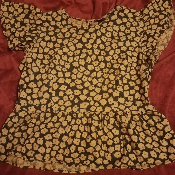 Who What Wear Tops - Who What  Wear - Orange and Black flower shirt